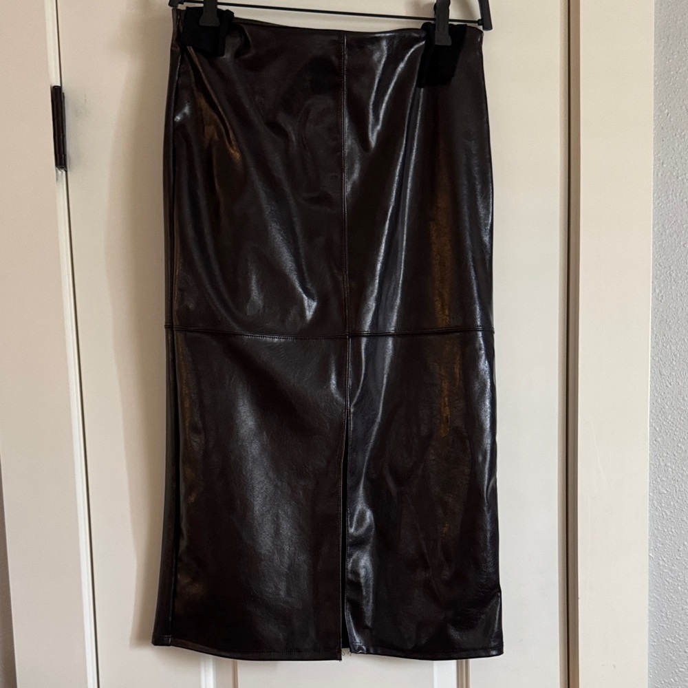 Elegant Black Leatherish Skirt by A New Day